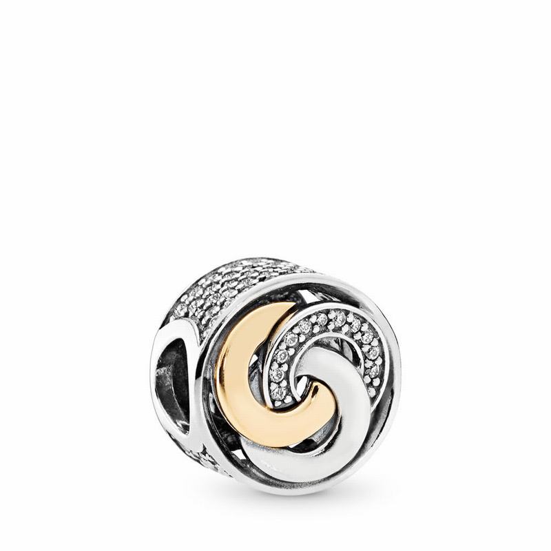 Pandora Interlinked Circles Charm - Two Tone/Cubic Zirconia - Canada | LU7093CP